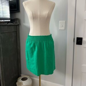 NWOT J. Crew Green Linen Skirt Women’s Size 4